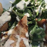 Roasted Pear Salad · With watercress, spicy pecans, gorgonzola cheese, pear vinaigrette.
