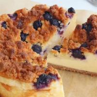 Blueberry Cheesecake  · Made with fresh blueberries, and topped with  cookie crumbs!