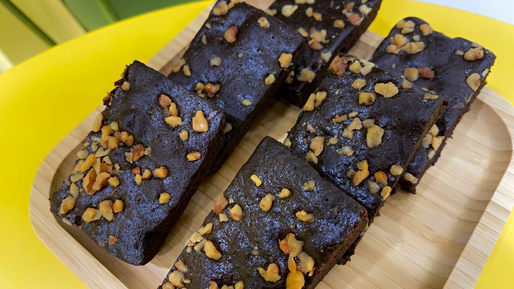 Walnut Brownies · Topped with walnuts