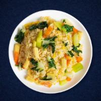All Veggies Szechuan Fried Rice · Pan seared vegetables with Szechuan sauce and rice.