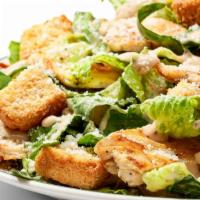Chicken Caesar Salad · Grilled chicken or crispy chicken. Comes with Romaine Lettuce, Parmesan Cheese & Croutons.