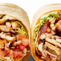 Chicken Wrap · Grilled chicken with lettuce, tomatoes, and melted cheese.