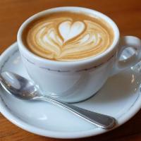 Cappuccino · An smooth double shot espresso with steamed milk and a top layer of thick milk foam. Cappucc...