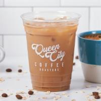 Iced Honey Oat Latte · A beautifully balanced concoction of espresso, honey, and oat milk. Served with ice. The ice...