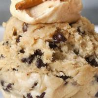 Salted Elvis - Cookie Dough Scoop* · our homemade cookie dough topped with a dollop of peanut butter frosting, pretzel sticks and...