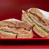 Sweet · Honey turkey, Muenster cheese, turkey bacon grilled slice apple, lettuce, mayo on a whole wh...