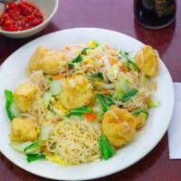Pan Fried Noodles With Fried Tofu · Vegetarian.