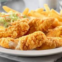 Chicken Finger Dinner · Five chicken fingers, macaroni salad, and French fries. Choice of sauce.