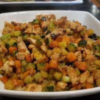Dice It! · 6 oz. diced and cubed teriyaki chicken, broccoli, carrots and squash served over brown rice ...