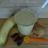 Meal On The Go Smoothie · 24 oz - Almond milk, banana, oatmeal, dates, peanut butter, chai and turmeric.