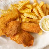 Tilapia (2 Pcs) With Fries · No longer have hush puppies,change to bread.