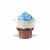 Cupcake · A single serving of DQ cake. 
chocolate soft-serve, cookie crunch fudge center, vanilla soft...
