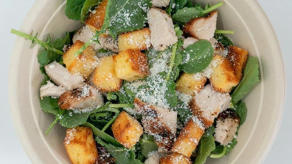 Southern Kale Caesar · organic chopped kale, cotija cheese, house made cornbread croutons, chipotle caesar dressing
