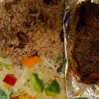 12 Oz Salmon Filet Dinner  · Served with your choice of the following: Rice and Peas and steamed vegetables