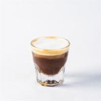 Cortado · Equal ratio of freshly roasted organic espresso (2oz), steamed milk (2oz) and foam (2oz). (T...