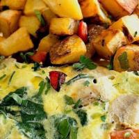 Primavera Omelette · Mixed vegetables served with home fries & your choice of toast. Three egg omelet