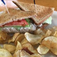 Club Sandwich With Fries · bacon lettuce tomato mayo with your choice 
of
roast beef, ham, corned beef, tuna, turkey, c...