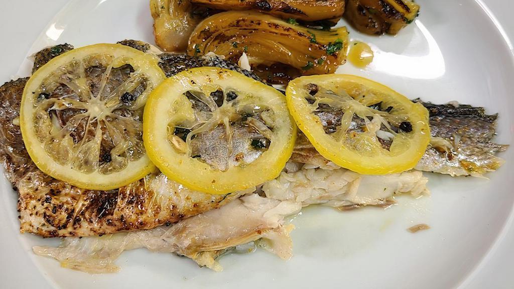 Whole Baked Branzino · with Braised Fennel