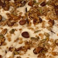 Vegan Carrot Cake · Spiced carrot cake sweetened with apple butter and almond milk, studded with toasted walnut ...