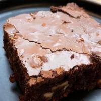 Walnut Brownie · Deep dark chocolate fudge brownie mixed with walnuts and sprinkled with maldon sea salt. For...