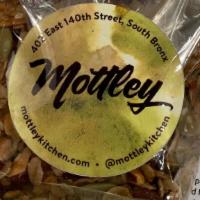 Mottley Maple Roasted Granola · 3 oz bag of mottley maple roasted granola. Rolled oats, almonds, walnuts, sunflower seeds, p...