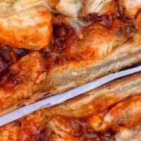 Gordito Crunchwrap · Mac and Cheese, Fried Chicken Cutlet, Mozzarella Sticks, Curb Sauce, served as a Crunchwrap.