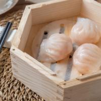 Shrimp Dumpling (3) (Har Gow) 虾饺皇 · 3 pieces of steamed shrimp dumpling
