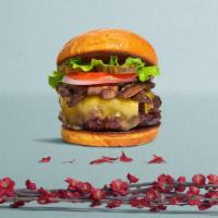 Master Mushroom Vegan Burger  · Seasoned vegan burger patty topped with mushrooms, melted vegan cheese, lettuce, tomato, oni...