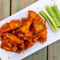 Chicken Wings · Ten Wings with celery. Choice of medium, hot or garlic parmesan