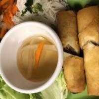 Spring Roll (3 Pcs With Veg)  · Deep fried rolls with special mixture of pork and vegetables. Served with fresh basil, lettu...