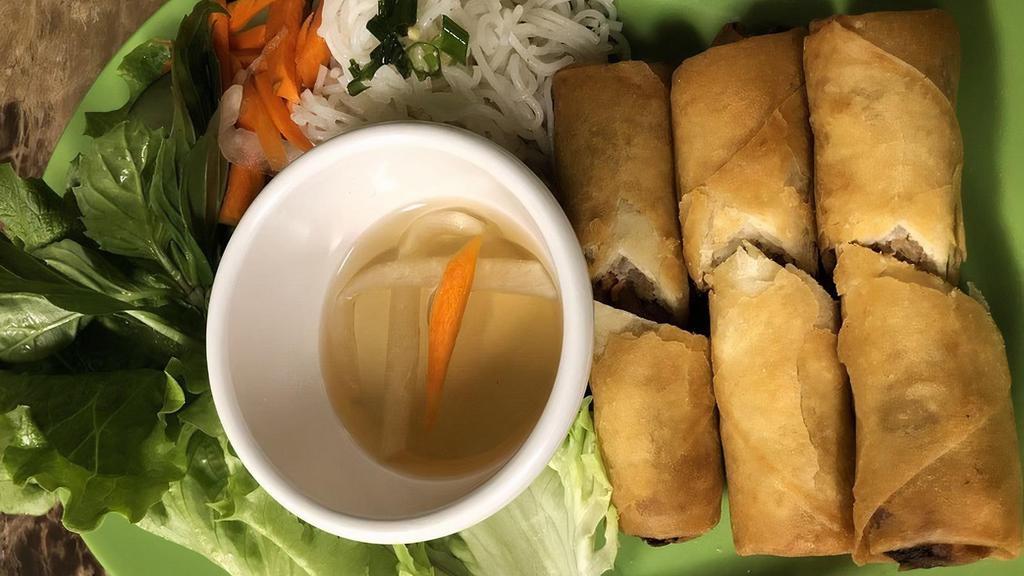 Spring Roll (3 Pcs With Veg)  · Deep fried rolls with special mixture of pork and vegetables. Served with fresh basil, lettuce, cucumber, rice noodles and our savory fish sauce.