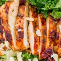 Grilled Chicken Salad · Grilled chicken, romaine lettuce, tomatoes and onions.