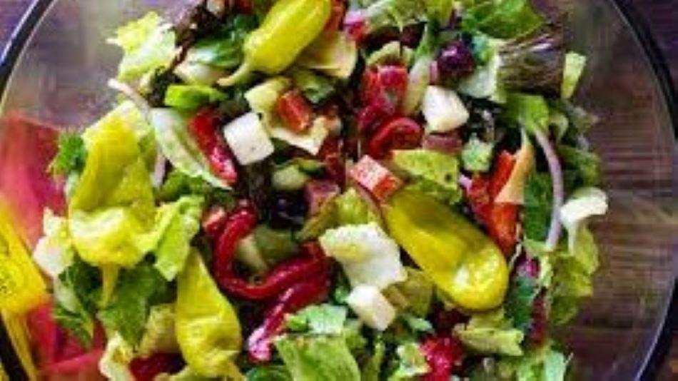 Antipasto Salad · Romaine lettuce, ham, salami, pepperoni, provolone, banana peppers and olives.