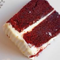 Red Velvet Slice  · RED VELVET CAKE WITH CREAM CHEESE FROSTING AND FILLING