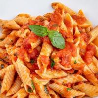 Penne Arrabbiata · Penne with san marzano tomato sauce, hot pepper, extra virgin olive oil, parsley.