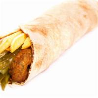 Falafel Gyro · Golden fried falafel wrapped in your choice of fresh pita or served over rice.