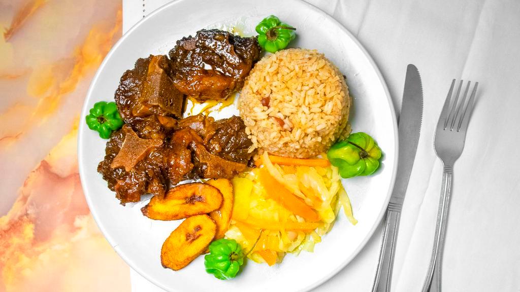 Oxtail Meal · Most popular item. Served with rice and cabbage.