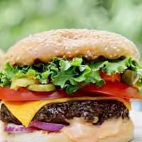 Vegan Burger · Vegan. **New** Beyond Burger, with your choice of Cheese, lettuce, tomato, peppers, onions a...