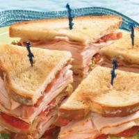 Turkey Club Sandwich · Turkey with bacon, and your choice of cheese, mayonnaise, lettuce, tomato, and more toppings.