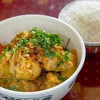 Coconut Chicken Curry · roasted cauliflower, okra, sweet potato, lemongrass. served with jasmine rice