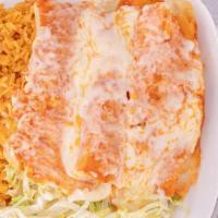 Emilio’S · Three corn enchiladas served with rice or beans, lettuce, and sour cream. Smothered in your ...