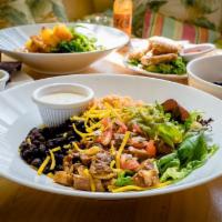 Burrito Bowl · Bigger than a burrito, in a bowl! Black beans, Mexican rice, sea- soned seitan, pico de gall...