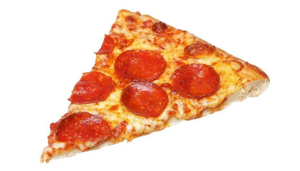Pepperoni Pizza Slice · Fresh oven-baked pizza topped with pepperoni.