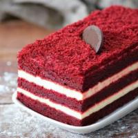 Red Velvet Cake · Classic red velvet cake slice.