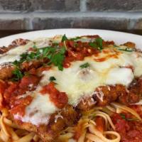 Chicken Parmesan W/ Linguini  · Homemade breaded chicken breast, marinara sauce & melted cheese served with linguini pasta