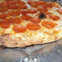 Margherita Pizza (Large 16') · Dough, sauce, fresh mozzarella, olive oil and basil.