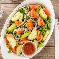 Garden Salad · Lettuce, Tomato, Onion  & Cucumber.