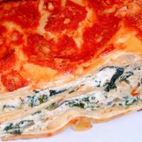 Vegetable Lasagna · fresh mushrooms,spinach,ricotta,parmesan,fresh mozzarella cheese and marinara sauce(10.99 ea...