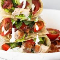 Grilled Chicken & Bacon · This grilled chicken bacon ranch wrap is easy to make, perfect for summer and packs a salty ...
