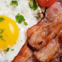 Bacon With Egg · Bacon and egg fried or scramble to your delight